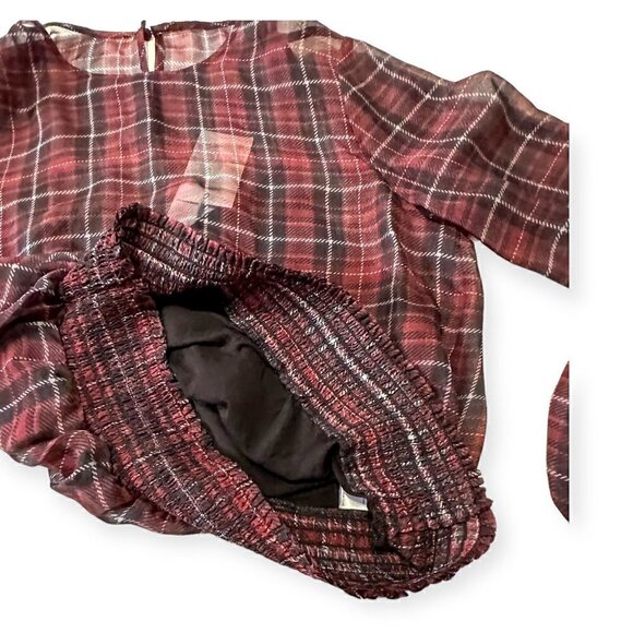 CAMI NYC  Robyn Chiffon Top in Tartan, Size M, Silk, New with tag - Picture 9 of 15